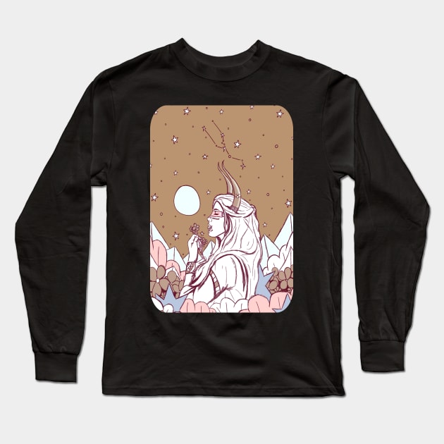 Taurus ghost girl Long Sleeve T-Shirt by Swadeillustrations